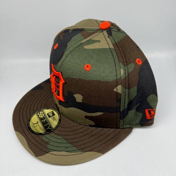 Detroit Tigers MLB Camou 7 1/2 59Fifty New Era Hat Fitted Cap Men - Picture 2 of 7